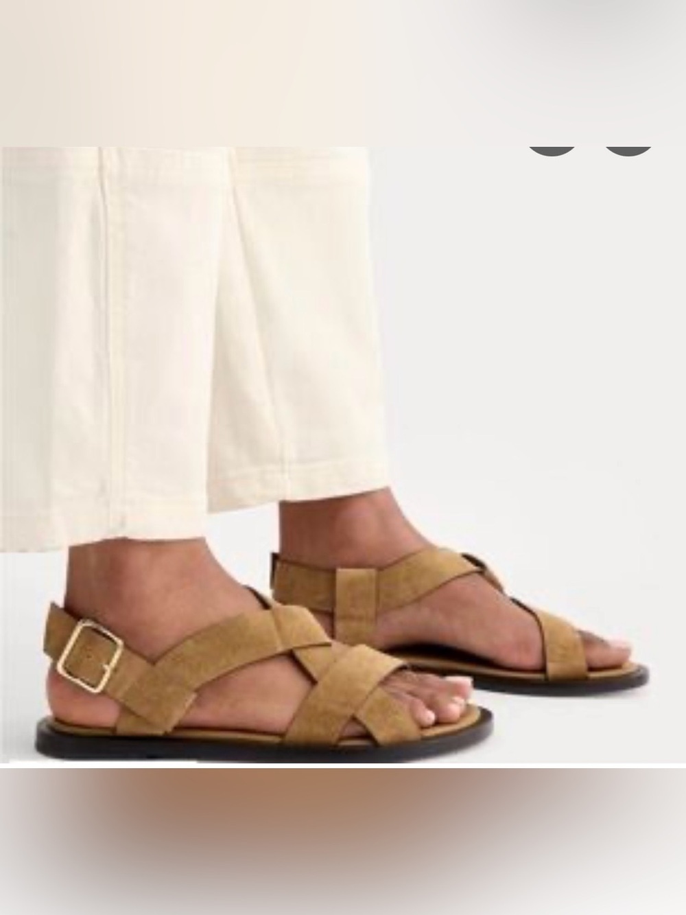 Everlane City Strap Sandals in Tan Suede Color Size 10.5 - Picture 2 of 12